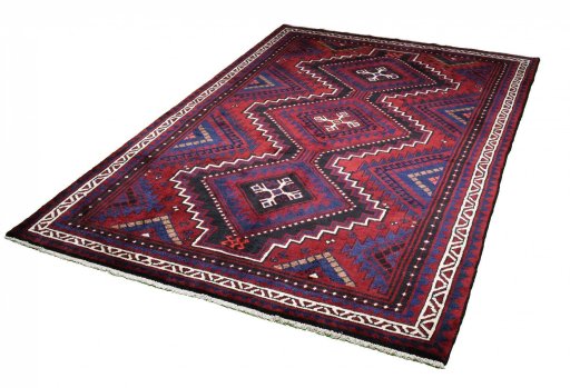 Close-up detail of 2000s Lori rug from Iran / Persia showing Wool weave