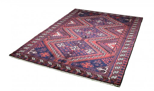 Close-up detail of 2000s Lori rug from Iran / Persia showing Wool weave