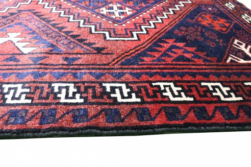 Close-up detail of 2000s Lori rug from Iran / Persia showing Wool weave