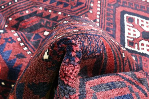 Close-up detail of 2000s Lori rug from Iran / Persia showing Wool weave