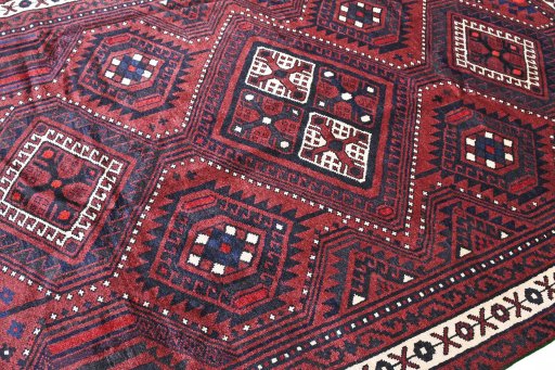 Close-up detail of 2000s Lori rug from Iran / Persia showing Wool weave