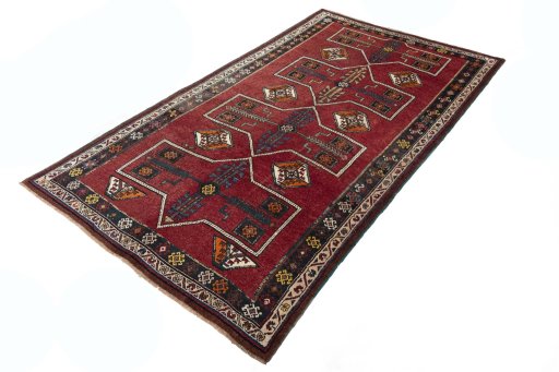 Corner detail of 2000s Lori rug showing border pattern and Wool pile