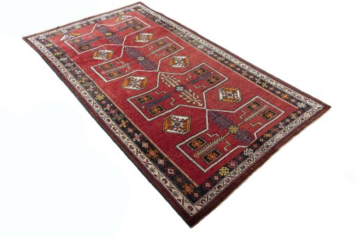 Close-up detail of 2000s Lori rug from Iran / Persia showing Wool weave