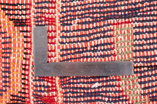 Close-up detail of 1996s Lori rug from Iran / Persia showing Wool weave