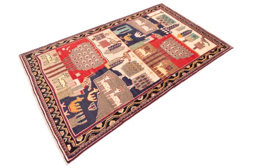 Close-up detail of 1996s Lori rug from Iran / Persia showing Wool weave