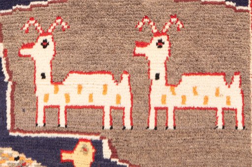 Full view of 1996s Lori rug from Iran / Persia, 232 × 145 cm in Multi Color tones