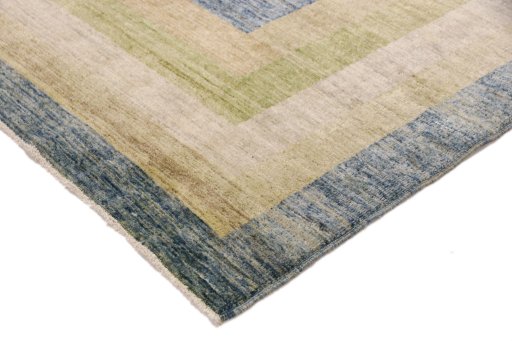 Backside of handmade New Lori rug showing knot structure and weave density