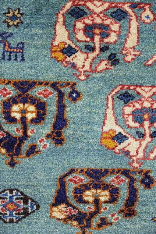 Close-up detail of New Lori rug from Iran / Persia showing Wool weave