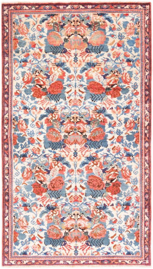 Full view of 2005s Mahal rug from Iran / Persia, 182 × 100 cm in Multi Color tones