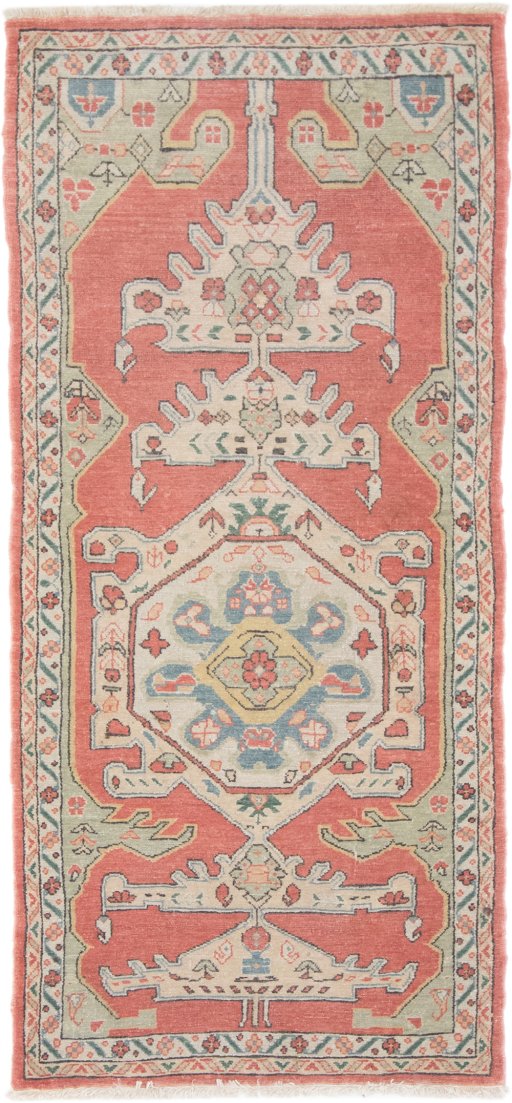 Full view of 1990s Malayer rug from Iran / Persia, 180 × 81 cm in Red tones