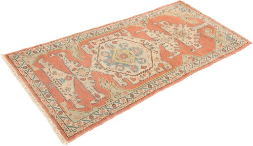Close-up detail of 1990s Malayer rug from Iran / Persia showing Wool weave
