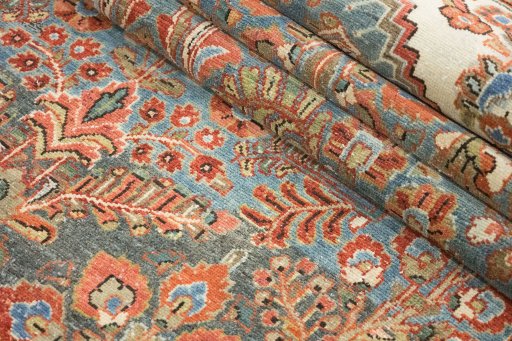 Central medallion detail of 1920s Malayer rug from Iran / Persia