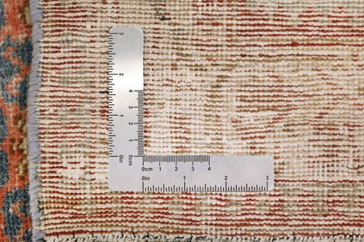Close-up detail of 1920s Malayer rug from Iran / Persia showing Wool weave