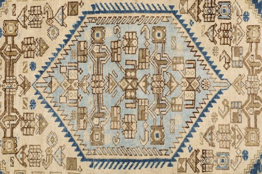 Central medallion detail of 1920s Malayer rug from Iran / Persia