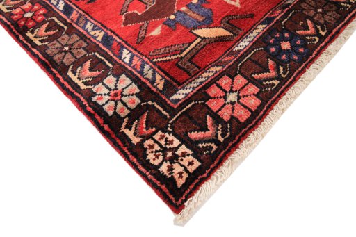 Central medallion detail of 1980s Malayer rug from Iran / Persia