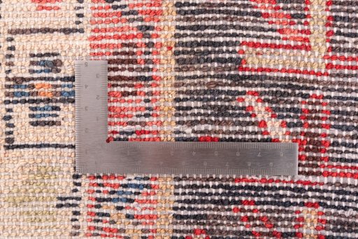 Corner detail of 1974s Malayer rug showing border pattern and Wool pile