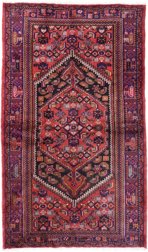Full view of New Malayer rug from Iran / Persia, 230 × 137 cm in Multi Color tones