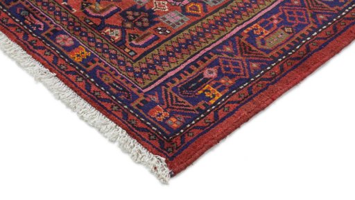 Backside of handmade New Malayer rug showing knot structure and weave density