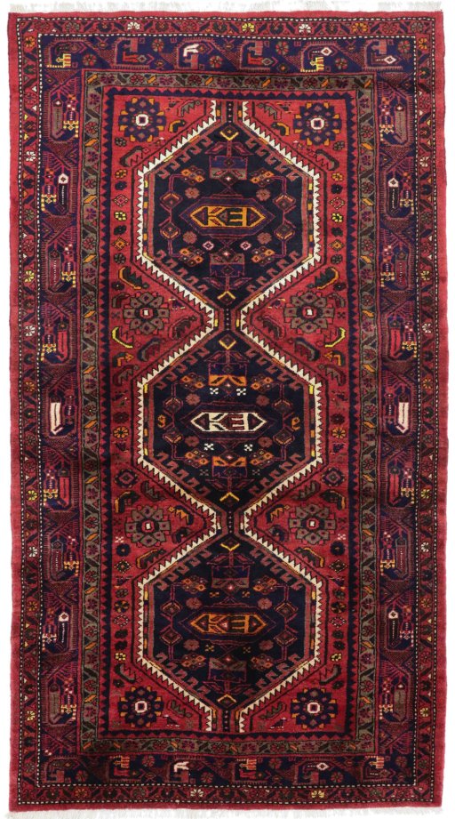 Full view of New Malayer rug from Iran / Persia, 235 × 128 cm in Multi Color tones