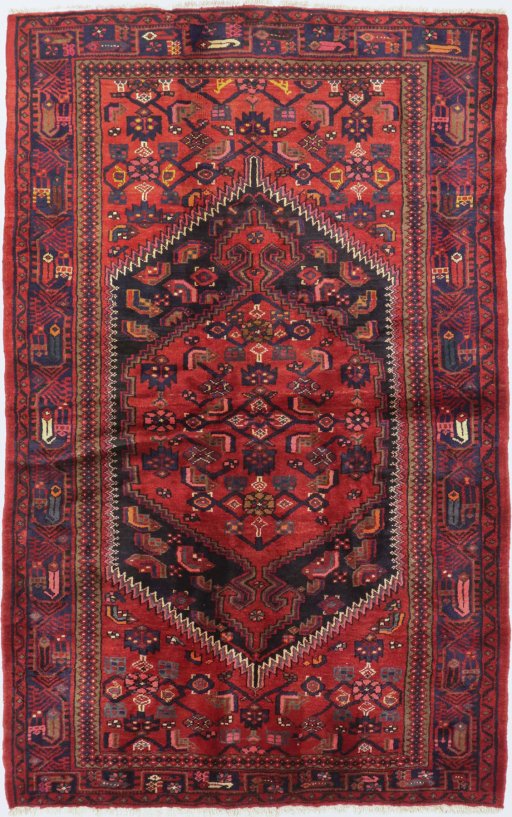 Full view of New Malayer rug from Iran / Persia, 235 × 148 cm in Multi Color tones
