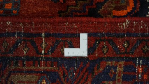Corner detail of New Malayer rug showing border pattern and Wool pile