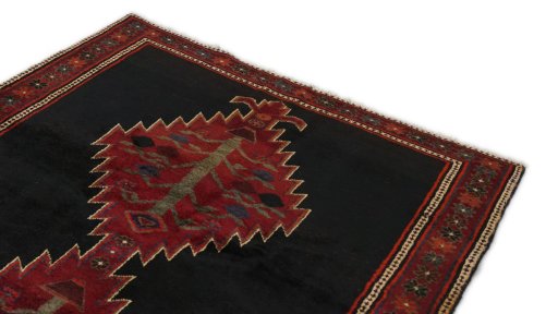 Surface texture of 1990s Malayer rug with natural Wool and intricate pattern