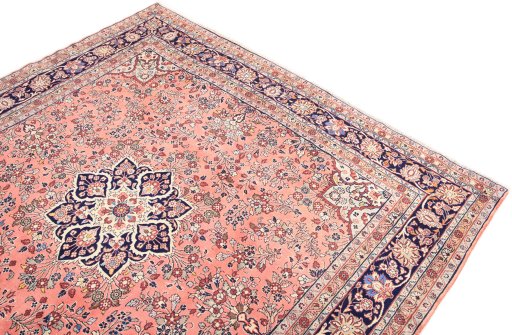 Surface texture of 2000s Mehraban rug with natural Wool and intricate pattern