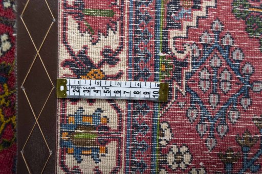 Surface texture of 2000s Meymeh rug with natural Wool and intricate pattern