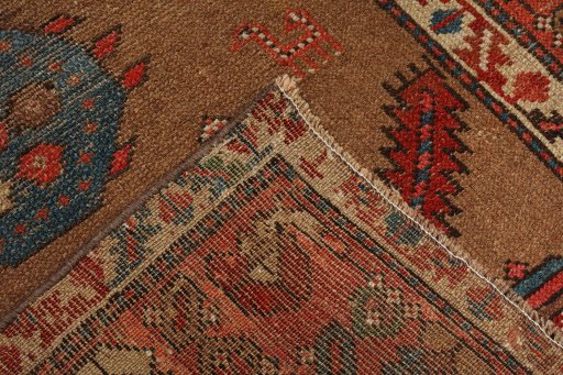 Full view of 1900s Sarab rug from Iran / Persia, 206 × 101 cm in Brown tones