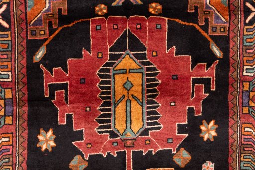 Full view of 2000s Sarab rug from Iran / Persia, 380 × 107 cm in Multi Color tones