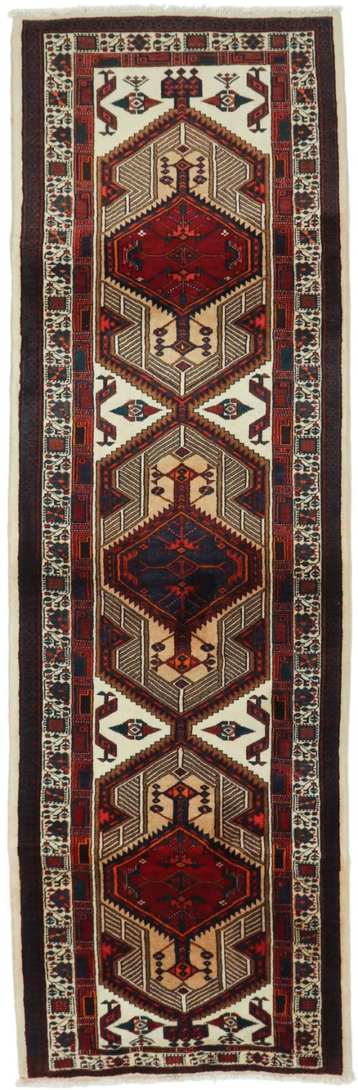 Full view of 2000s Sarab rug from Iran / Persia, 330 × 105 cm in Multi Color tones