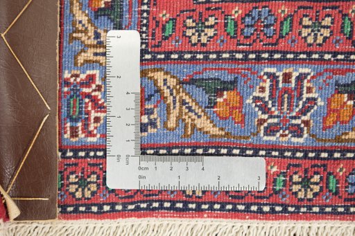 Close-up detail of 1980s Senneh rug from Iran / Persia showing Wool weave