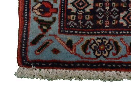 Close-up detail of New Senneh rug from Iran / Persia showing Wool weave