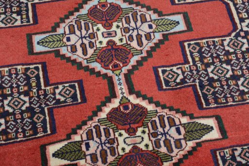 Surface texture of New Senneh rug with natural Wool and intricate pattern