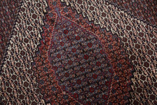 Surface texture of New Senneh rug with natural Wool and intricate pattern