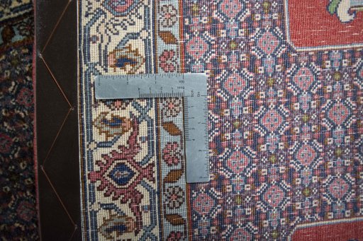 Close-up detail of New Senneh rug from Iran / Persia showing Wool weave