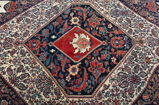 Central medallion detail of 1930s Senneh rug from Iran / Persia