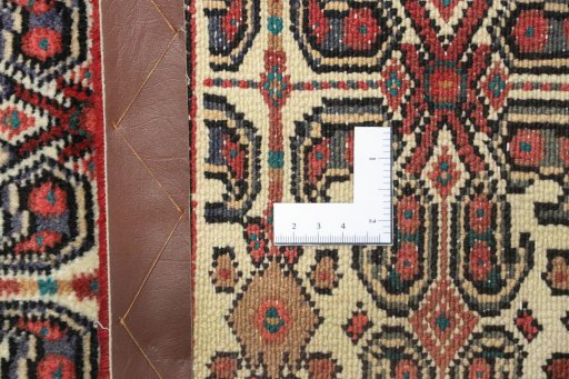 Close-up detail of 1990s Senneh rug from Iran / Persia showing Wool weave