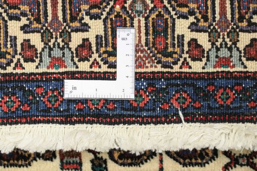 Close-up detail of 1960s Senneh rug from Iran / Persia showing Wool weave