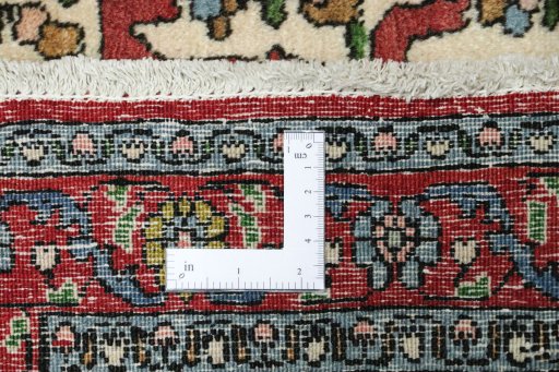 Close-up detail of 1990s Senneh rug from Iran / Persia showing Wool weave