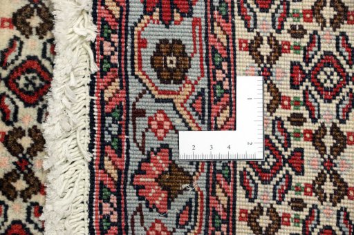 Close-up detail of 1990s Senneh rug from Iran / Persia showing Wool weave