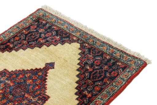 Surface texture of 1990s Senneh rug with natural Wool and intricate pattern