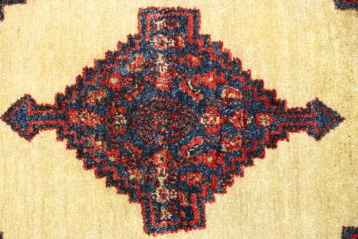 Close-up detail of 1990s Senneh rug from Iran / Persia showing Wool weave