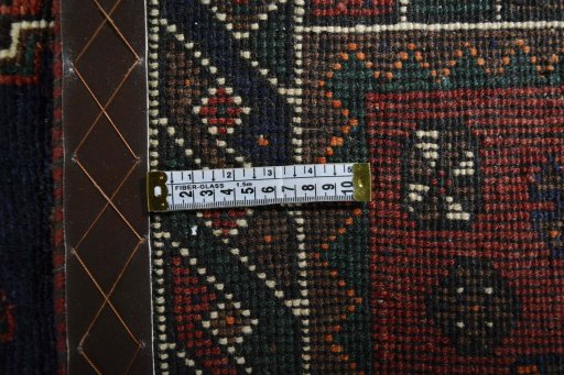 Close-up detail of 2000s Shiraz rug from Iran / Persia showing Wool weave