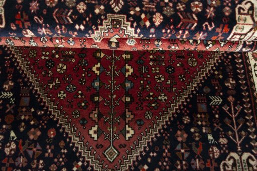 Full view of 2000s Shiraz rug from Iran / Persia, 170 × 110 cm in Red tones