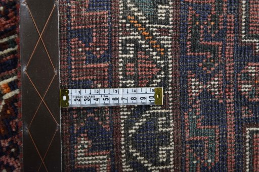 Close-up detail of 2000s Shiraz rug from Iran / Persia showing Wool weave