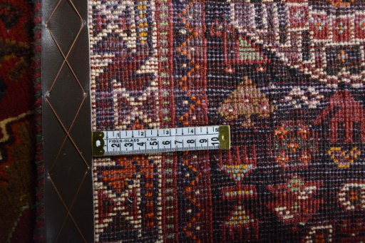 Close-up detail of 2000s Shiraz rug from Iran / Persia showing Wool weave
