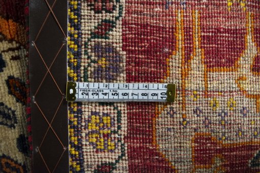 Close-up detail of 2000s Shiraz rug from Iran / Persia showing Wool weave