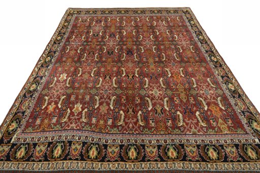 Surface texture of 2000s Shiraz rug with natural Wool and intricate pattern