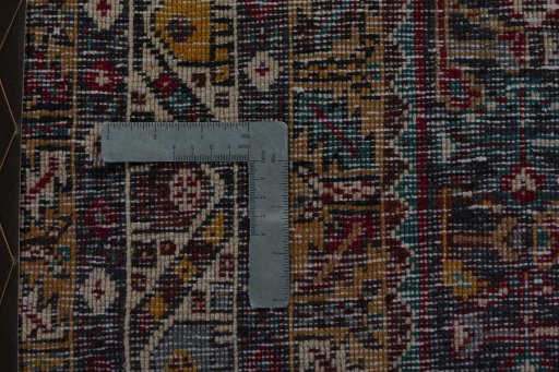 Surface texture of 2000s Shiraz rug with natural Wool and intricate pattern
